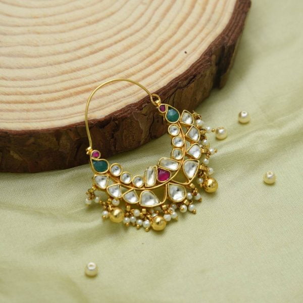 Belsi's Handcrafted Gold Plated Kundan Nath