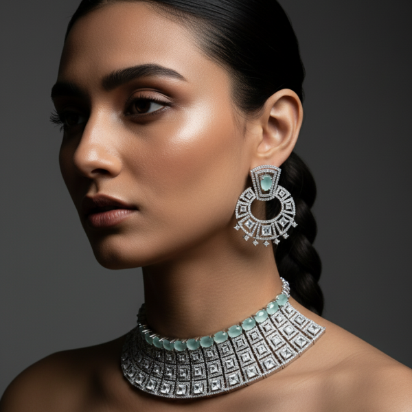 AMERICAN DIAMOND NECKLACE SET