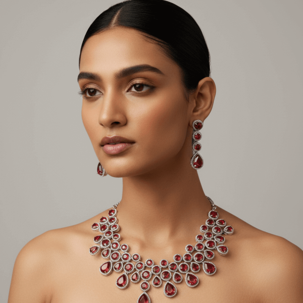 Chic and Shiny American Diamond Necklace set