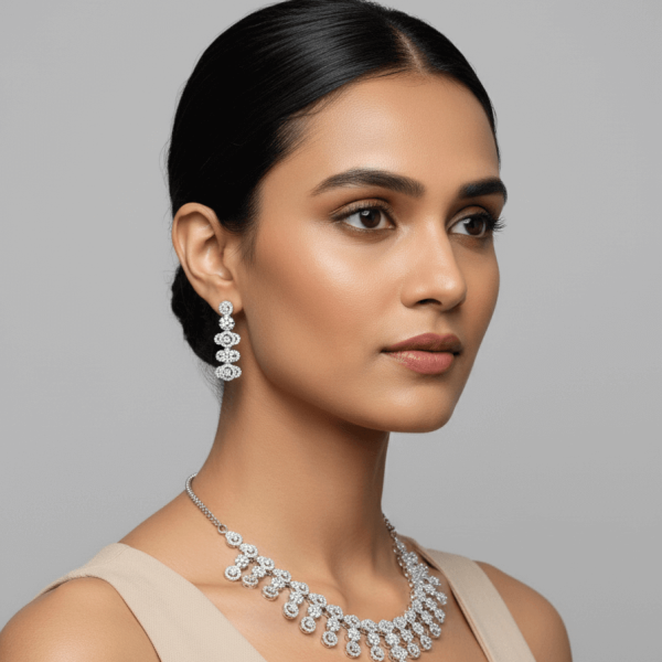 Chic and Shiny American Diamond Necklace set