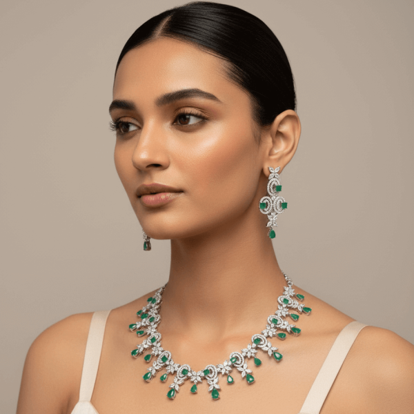 Chic and Shiny American Diamond Necklace set