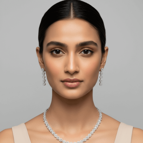 Chic and Shiny American Diamond Necklace set