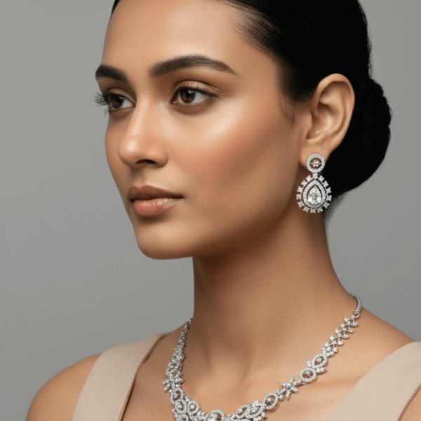 Chic and Shiny American Diamond Necklace set