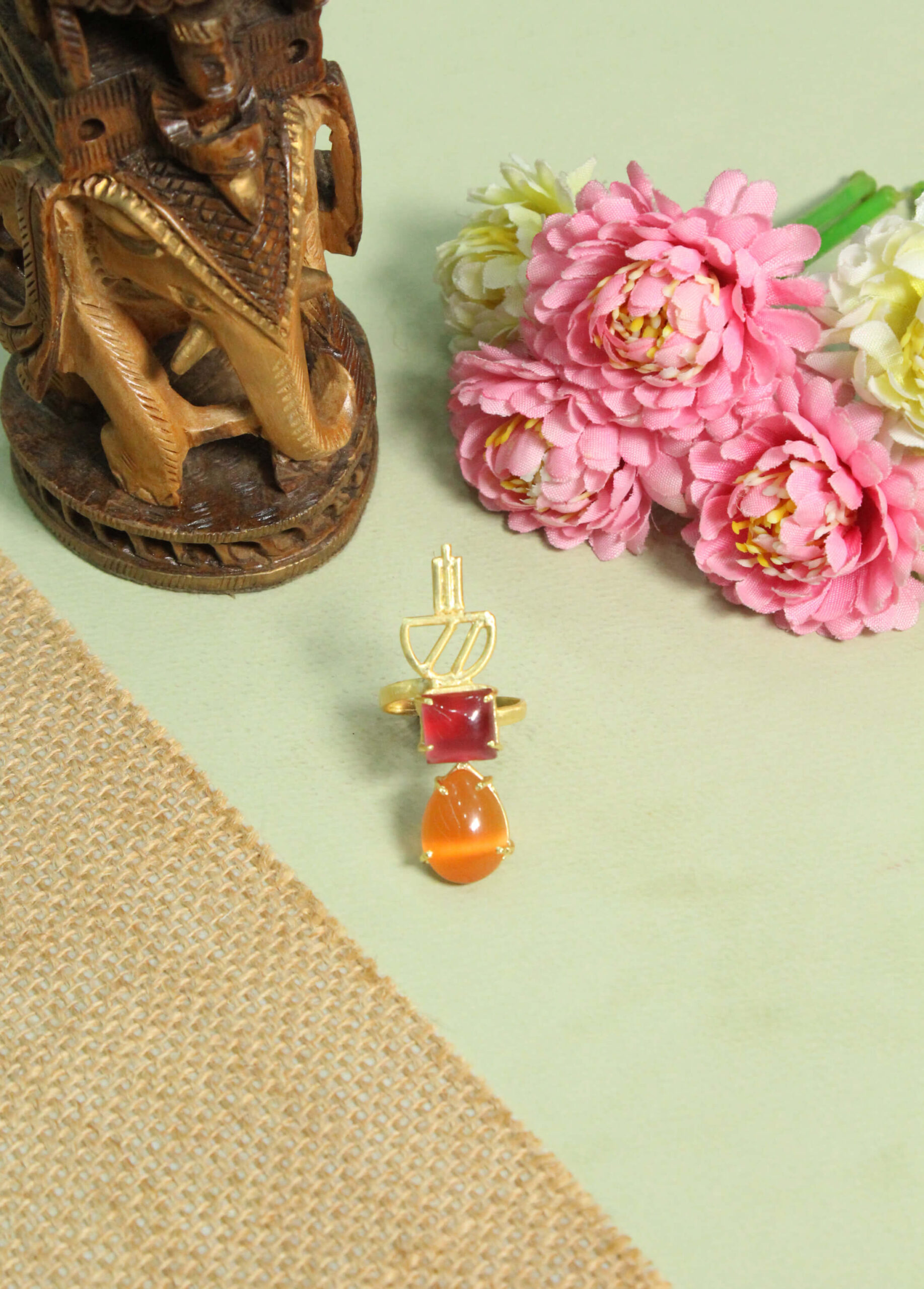 Belsis Handcrafted Natural Stone Rings 2 A handcrafted natural stone ring with a gemstone set in a minimalist band