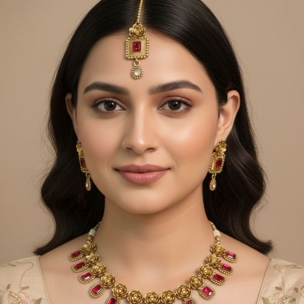 polki necklace, necklace set