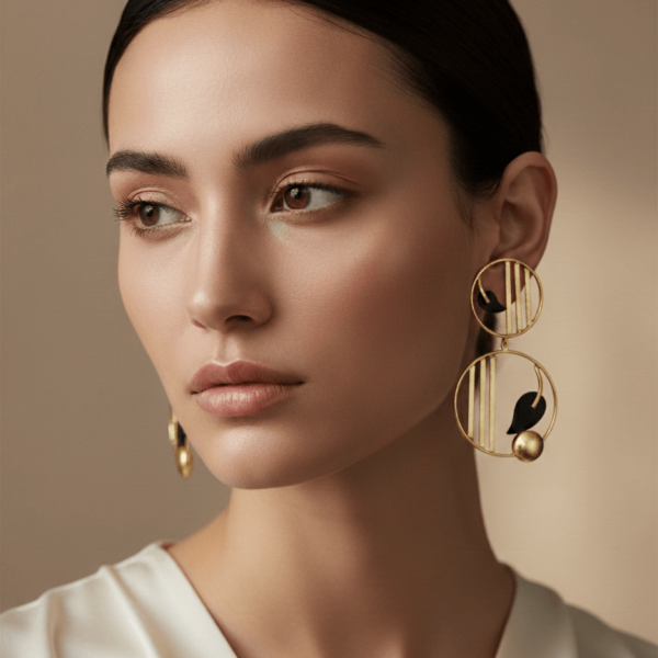 Metal Art Two Tone Collection Earrings – Bold Designs with a Modern Twist
