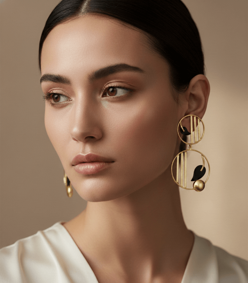 Metal Art Two Tone Collection Earrings – Bold Designs with a Modern Twist 1 Metal Art Two Tone Collection Earrings – Bold Designs with a Modern Twist