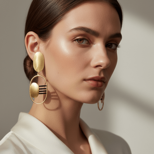 Metal Art Two Tone Collection Earrings – Bold Designs with a Modern Twist
