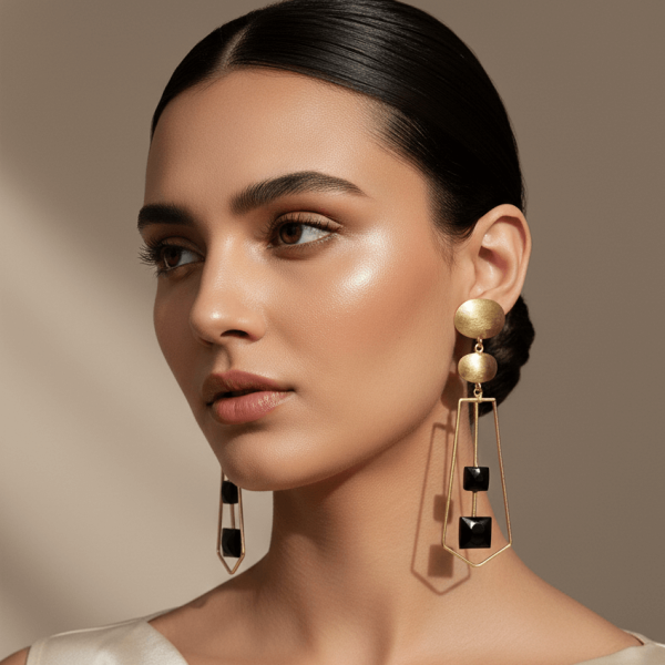 Metal Art Two Tone Collection Earrings – Bold Designs with a Modern Twist