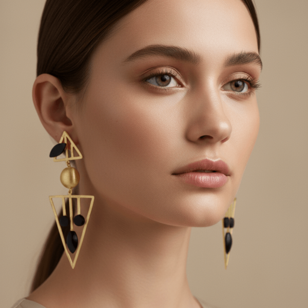 Metal Art Two Tone Collection Earrings – Bold Designs with a Modern Twist