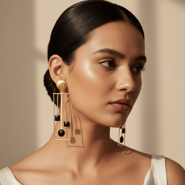 Metal Art Two Tone Collection Earrings – Bold Designs with a Modern Twist