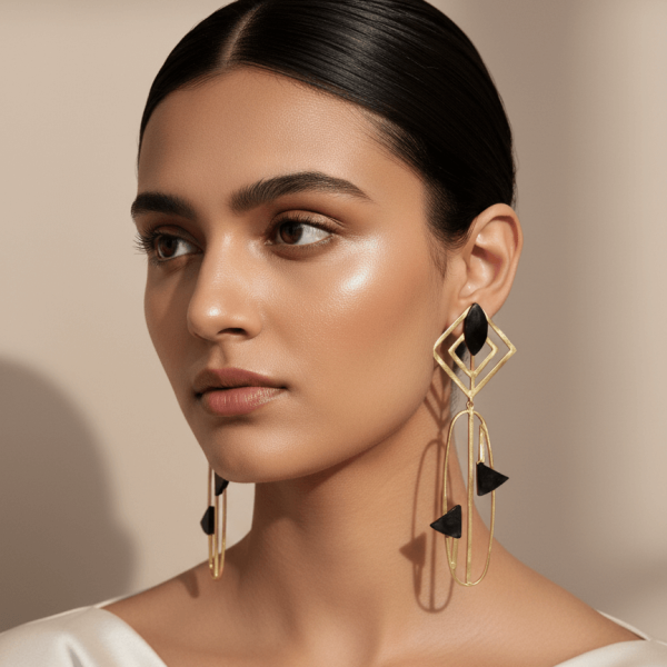 Metal Art Two Tone Collection Earrings – Bold Designs with a Modern Twist