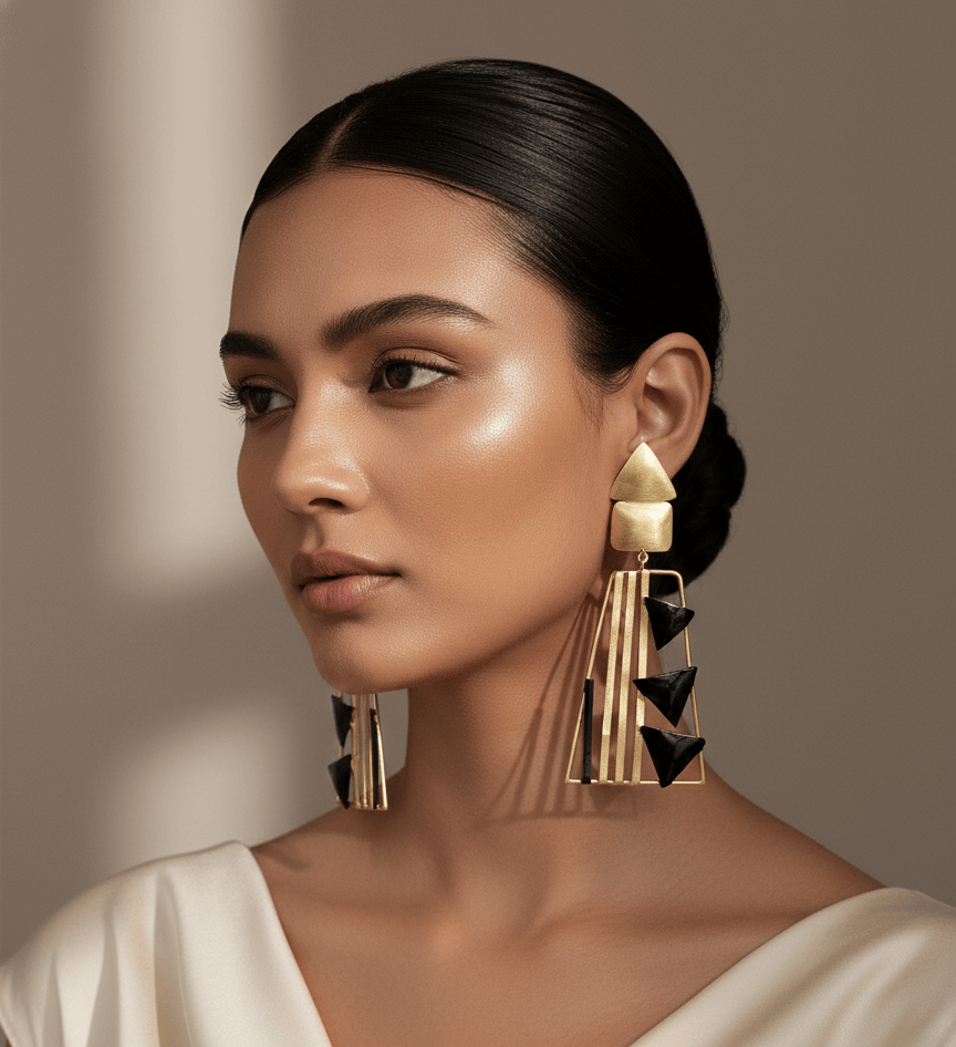 Metal Art Two Tone Collection Earrings – Bold Designs with a Modern Twist 1 Metal Art Two Tone Collection Earrings – Bold Designs with a Modern Twist