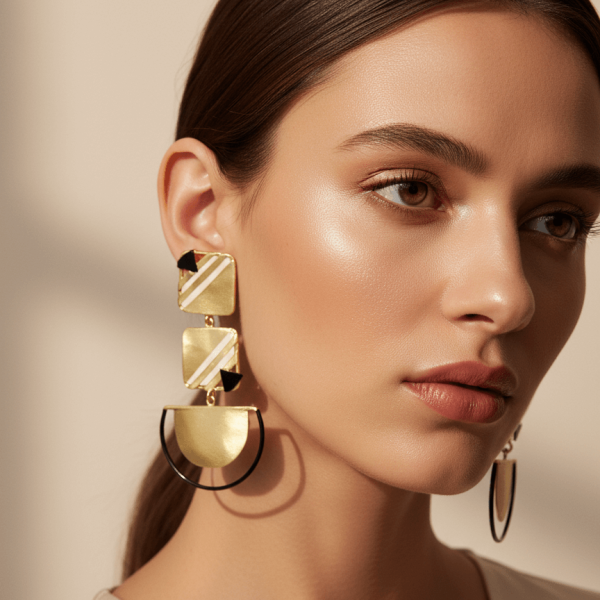 Metal Art Two Tone Collection Earrings – Bold Designs with a Modern Twist