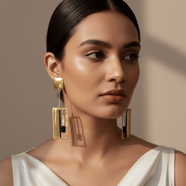 Metal Art Two Tone Collection Earrings – Bold Designs with a Modern Twist