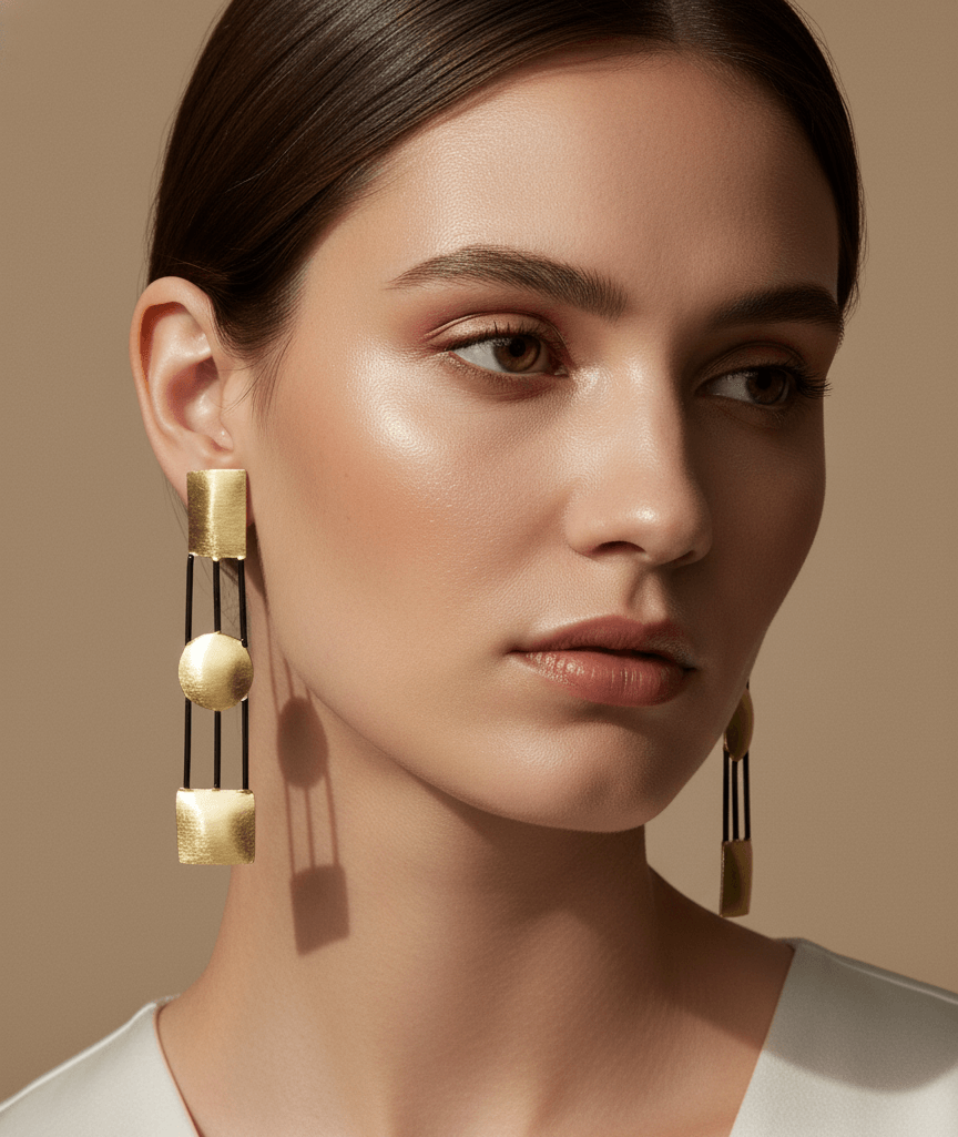 Metal Art Two Tone Collection Earrings – Bold Designs with a Modern Twist 1 Metal Art Two Tone Collection Earrings – Bold Designs with a Modern Twist