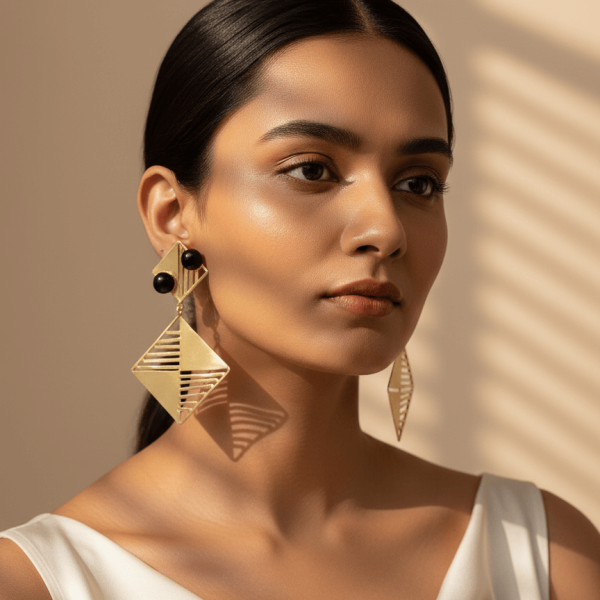 Metal Art Two Tone Collection Earrings – Bold Designs with a Modern Twist