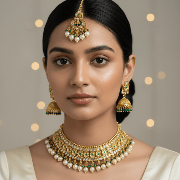 Belsis Polki Choker Necklace Set