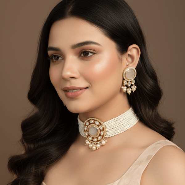 Belsis “Nayantara” Uncut Diamond choker Set