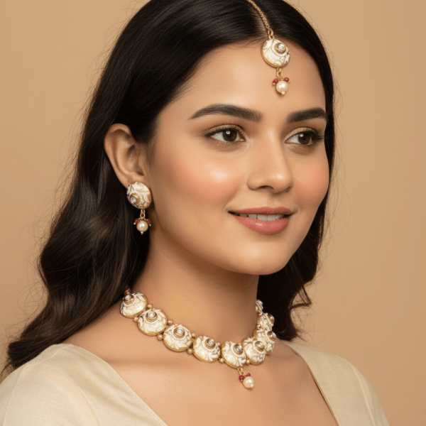Belsis Enamel Kundan Choker  Set