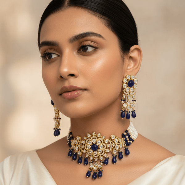 Belsis “Nayantara” Uncut Diamond Necklace Set