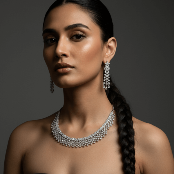 Chic and Shiny American Diamond Necklace set