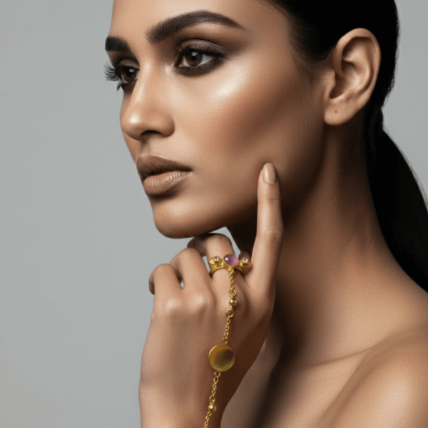 Elegant Gold Finish Haath Phool