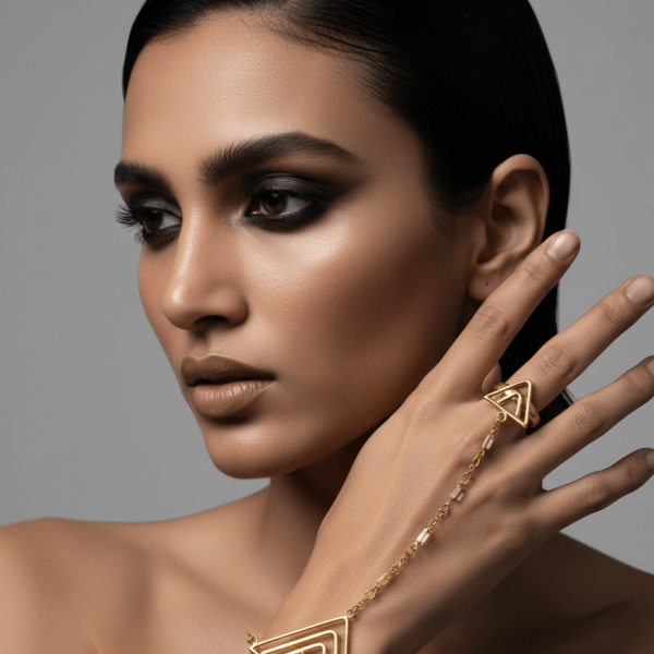 Elegant Gold Finish Haath Phool